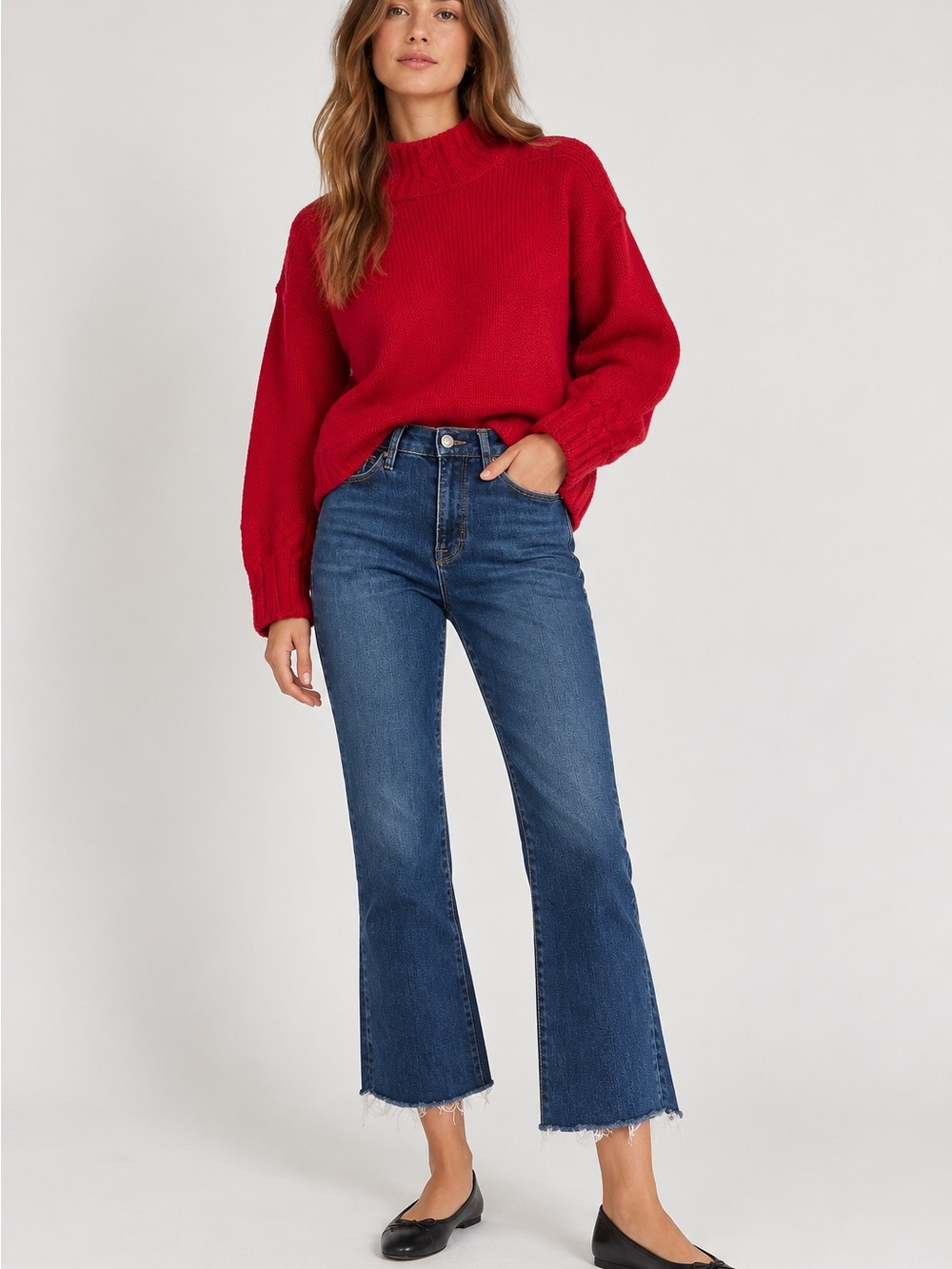 FRAME Le Crop Mini Boot Raw Hem Jeans Dark Wash Size 27